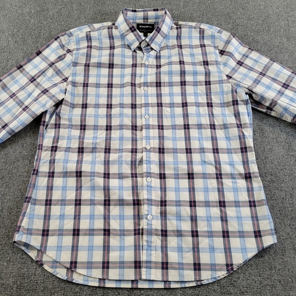 Bonobos Shirt Mens XL Slim Fit Colorful Plaid 100% Lightweight Cotton - Picture 3 of 9
